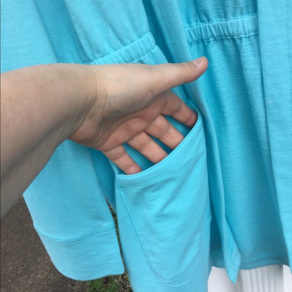 NWT Talbots Cute Turquoise Hooded Fly-away Jacket - Picture 3 of 6